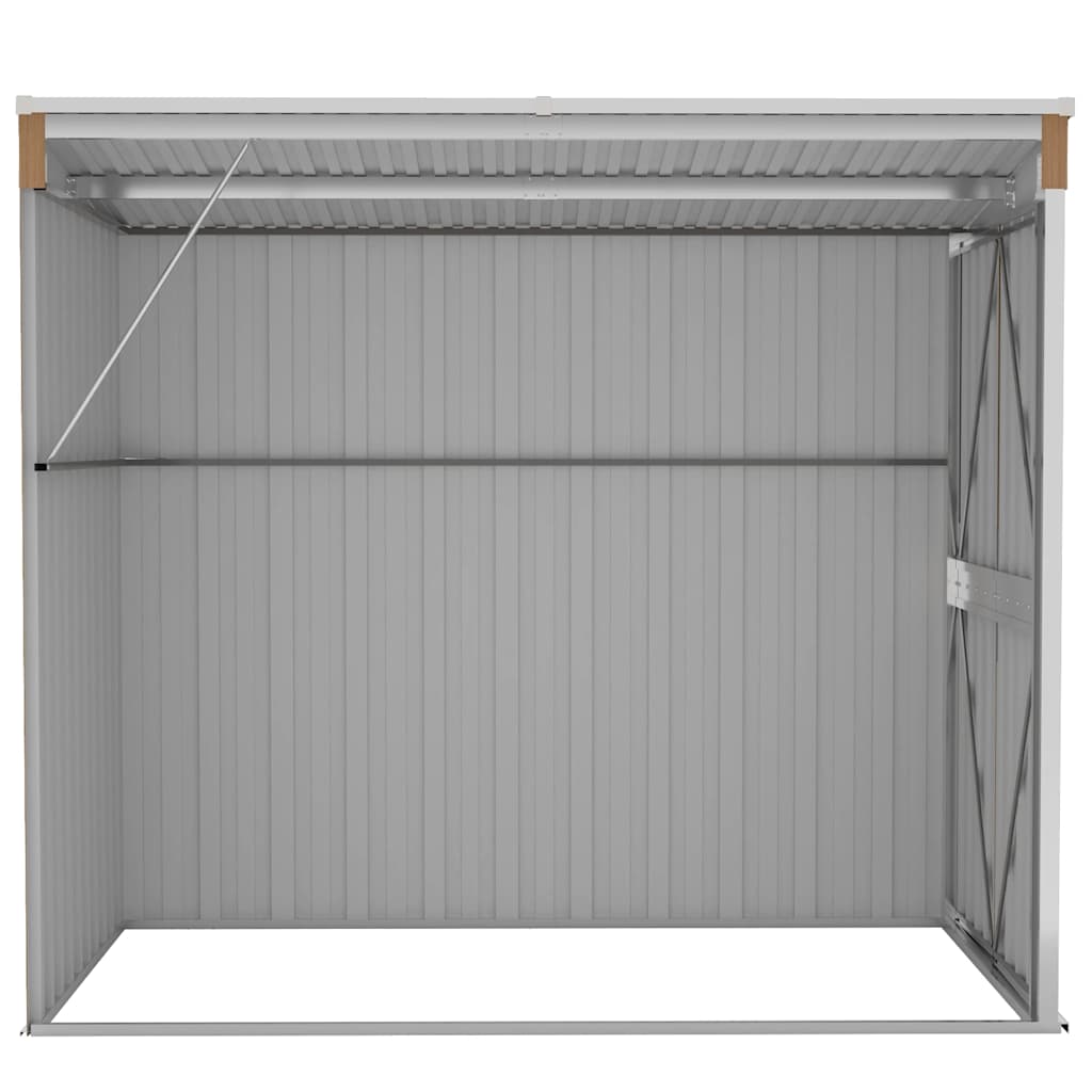 Capanno Giardino a Parete Marrone 118x194x178cm Acciaio Zincato - homemem39
