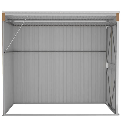 Capanno Giardino a Parete Marrone 118x194x178cm Acciaio Zincato - homemem39