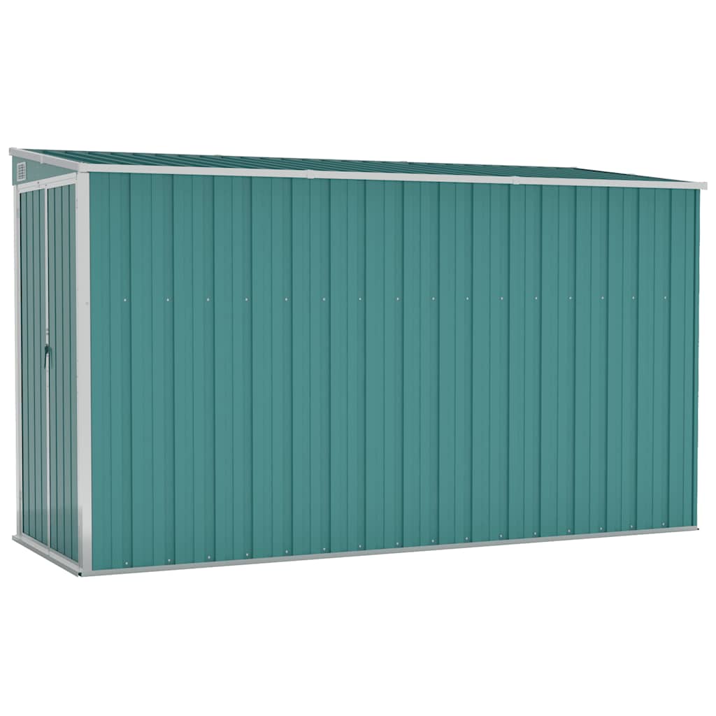 Capanno Giardino a Parete Verde 118x288x178 cm Acciaio Zincato - homemem39