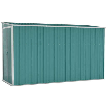Capanno Giardino a Parete Verde 118x288x178 cm Acciaio Zincato - homemem39