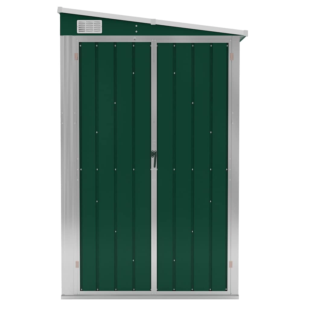 Capanno Giardino a Parete Verde 118x288x178 cm Acciaio Zincato | homemem39