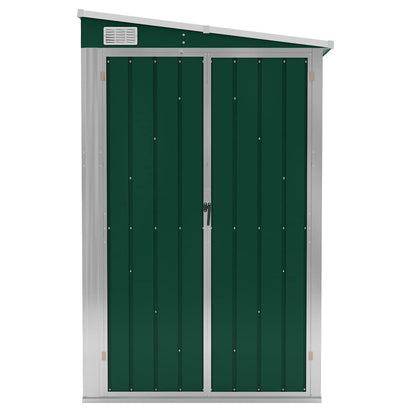 Capanno Giardino a Parete Verde 118x288x178 cm Acciaio Zincato | homemem39