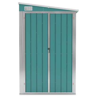 Capanno Giardino a Parete Verde 118x288x178 cm Acciaio Zincato - homemem39