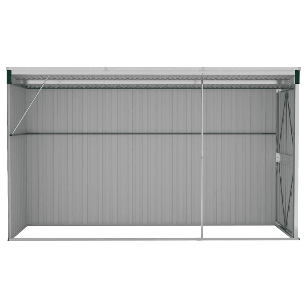 Capanno Giardino a Parete Verde 118x288x178 cm Acciaio Zincato | homemem39