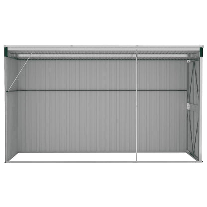 Capanno Giardino a Parete Verde 118x288x178 cm Acciaio Zincato | homemem39