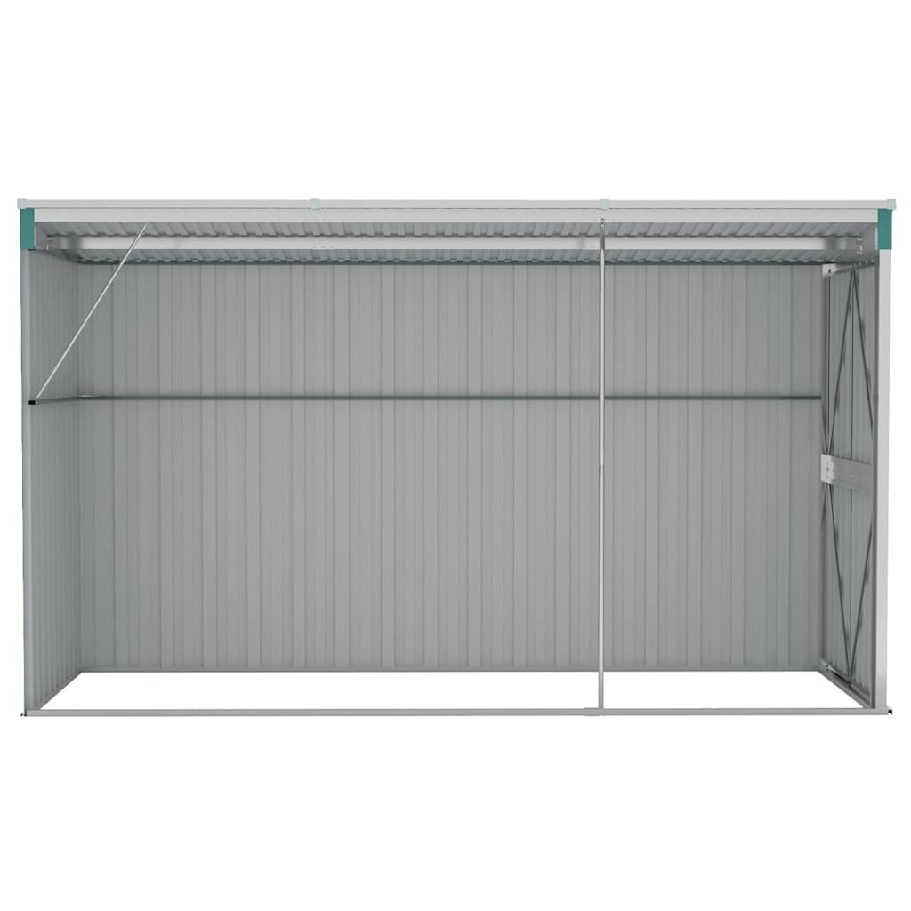 Capanno Giardino a Parete Verde 118x288x178 cm Acciaio Zincato - homemem39