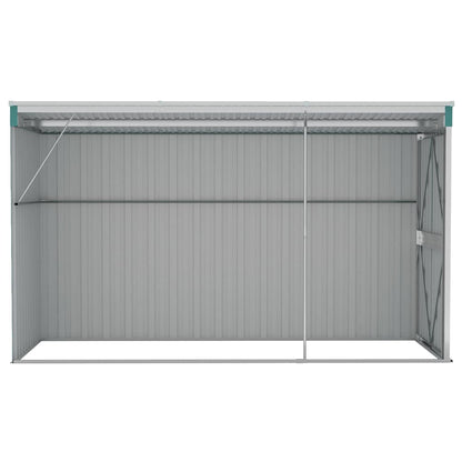 Capanno Giardino a Parete Verde 118x288x178 cm Acciaio Zincato - homemem39
