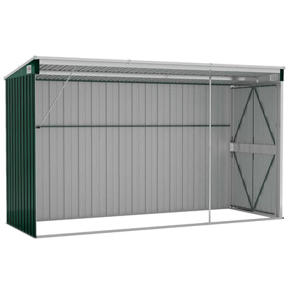 Capanno Giardino a Parete Verde 118x288x178 cm Acciaio Zincato | homemem39
