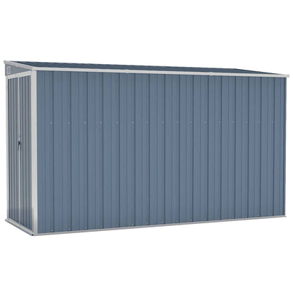 Capanno Giardino a Parete Grigio 118x288x178 cm Acciaio Zincato - homemem39