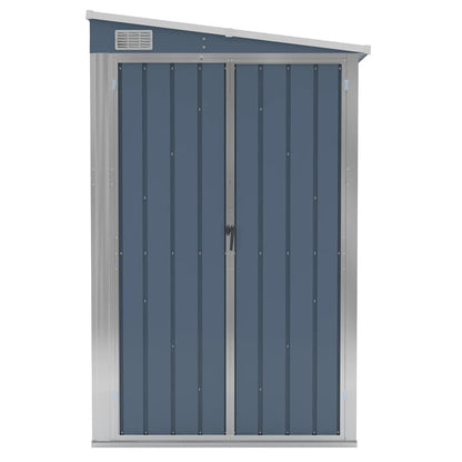 Capanno Giardino a Parete Grigio 118x288x178 cm Acciaio Zincato - homemem39