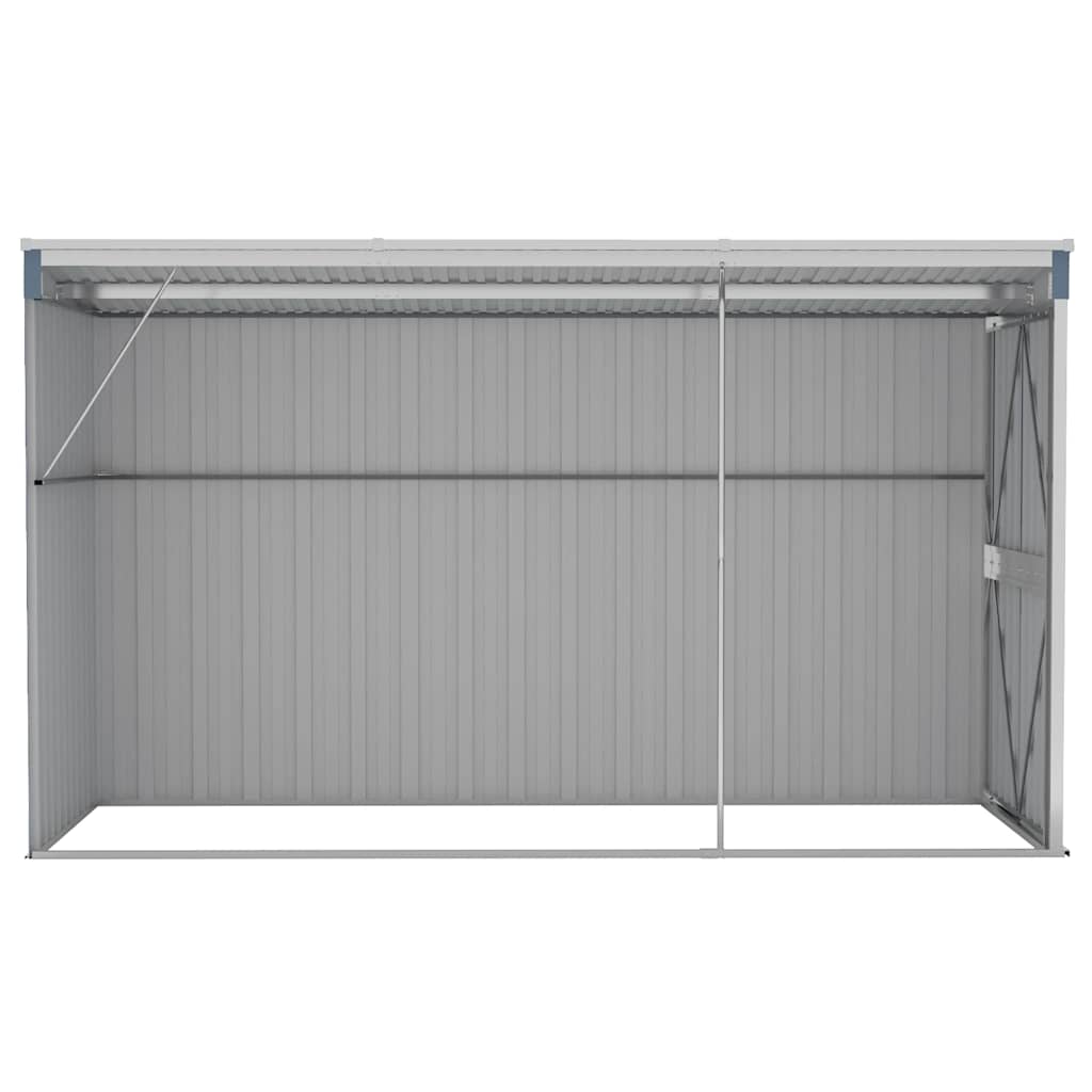 Capanno Giardino a Parete Grigio 118x288x178 cm Acciaio Zincato - homemem39