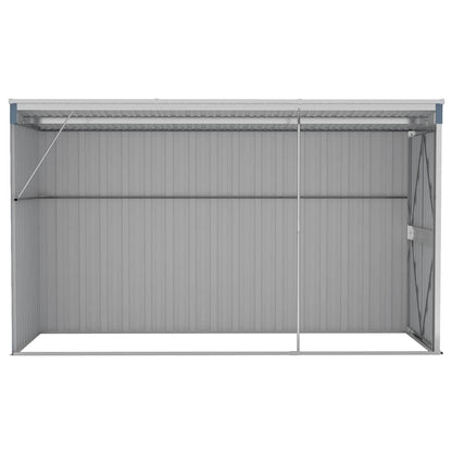 Capanno Giardino a Parete Grigio 118x288x178 cm Acciaio Zincato - homemem39