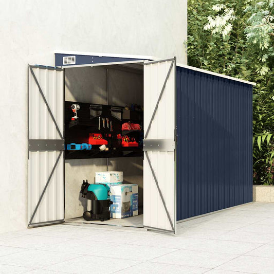 Capanno da Giardino a Parete Antracite 118x288x178 cm Acciaio - homemem39