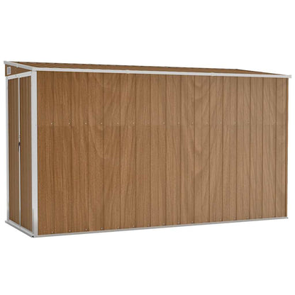 Capanno Giardino a Parete Marrone 118x288x178cm Acciaio Zincato - homemem39