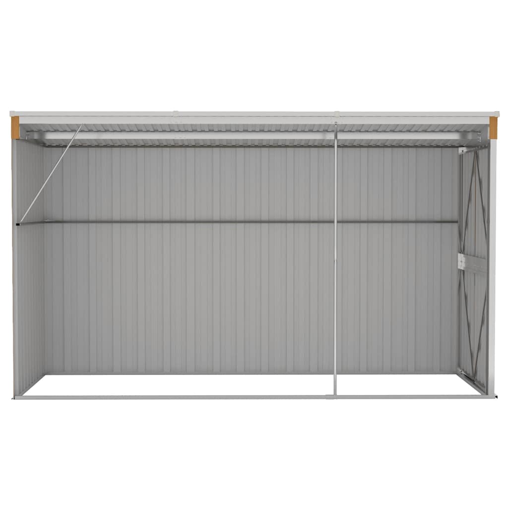 Casetta da giardino a muro marrone 118x288x178 cm in acciaio zincato | homemem39