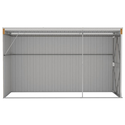 Casetta da giardino a muro marrone 118x288x178 cm in acciaio zincato | homemem39