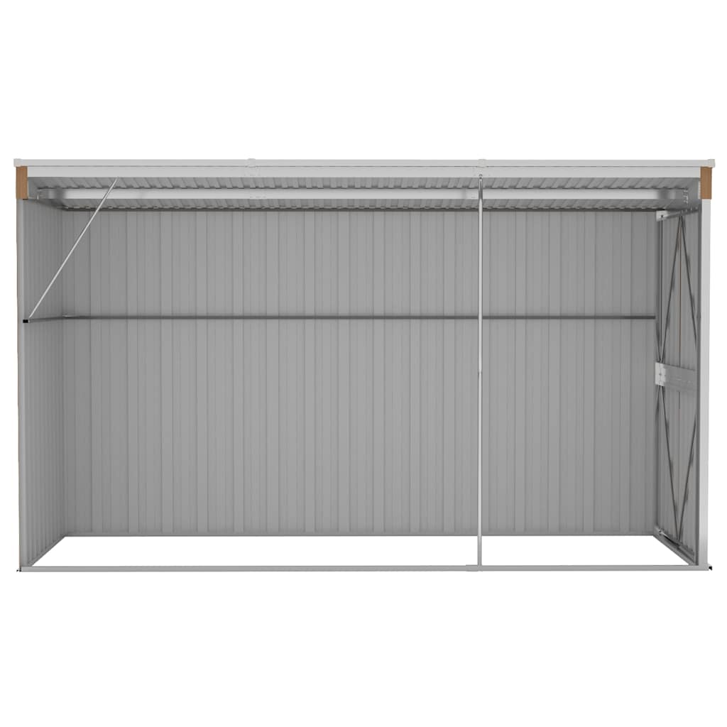 Capanno Giardino a Parete Marrone 118x288x178cm Acciaio Zincato - homemem39