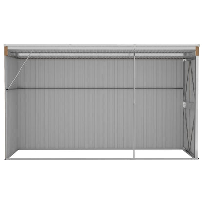 Capanno Giardino a Parete Marrone 118x288x178cm Acciaio Zincato - homemem39