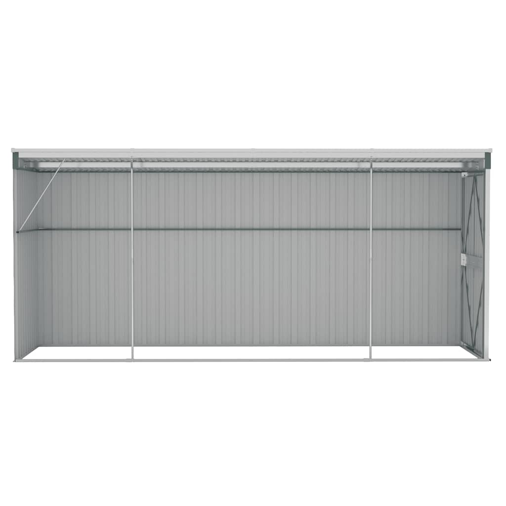 Capanno Giardino a Parete Verde 118x382x178 cm Acciaio Zincato - homemem39