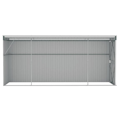 Capanno Giardino a Parete Verde 118x382x178 cm Acciaio Zincato - homemem39