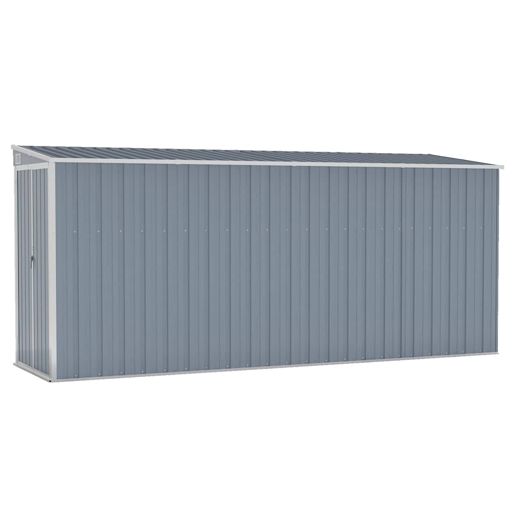 Capanno Giardino a Parete Grigio 118x382x178 cm Acciaio Zincato - homemem39