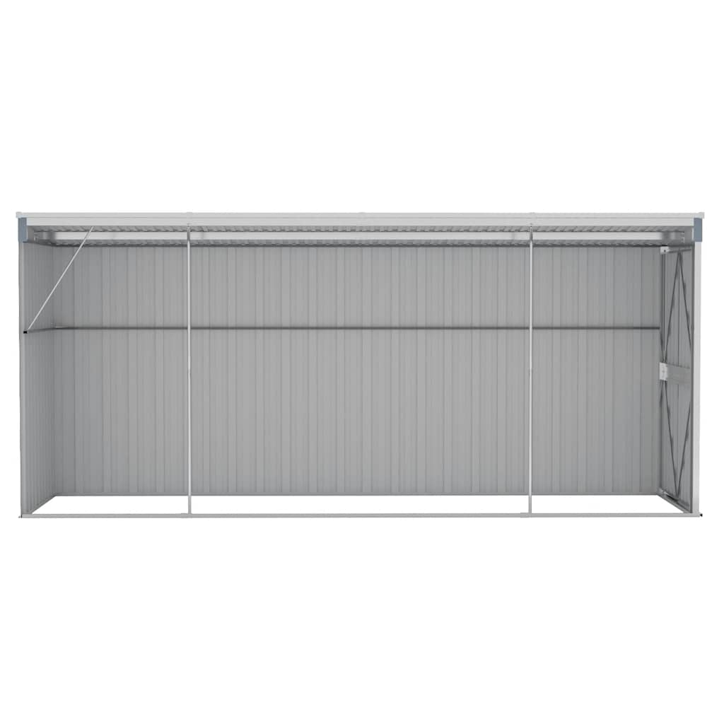 Capanno Giardino a Parete Grigio 118x382x178 cm Acciaio Zincato - homemem39