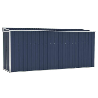 Capanno da Giardino a Parete Antracite 118x382x178 cm Acciaio - homemem39