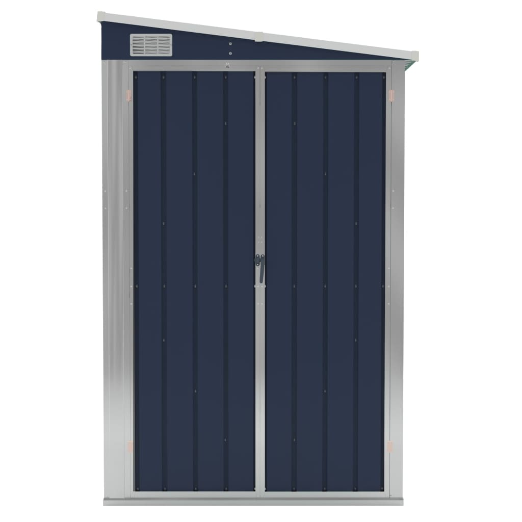 Capanno da Giardino a Parete Antracite 118x382x178 cm Acciaio - homemem39