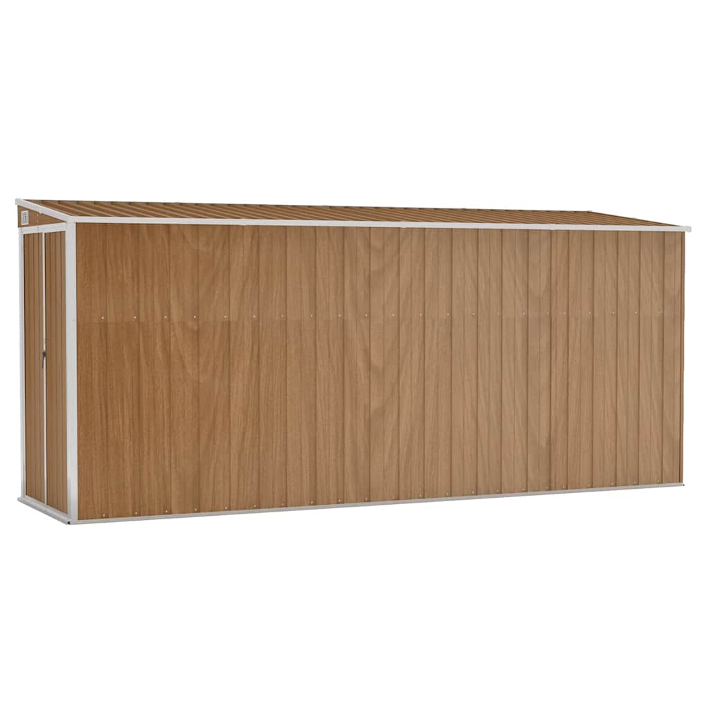 Capanno Giardino a Parete Marrone 118x382x178cm Acciaio Zincato - homemem39