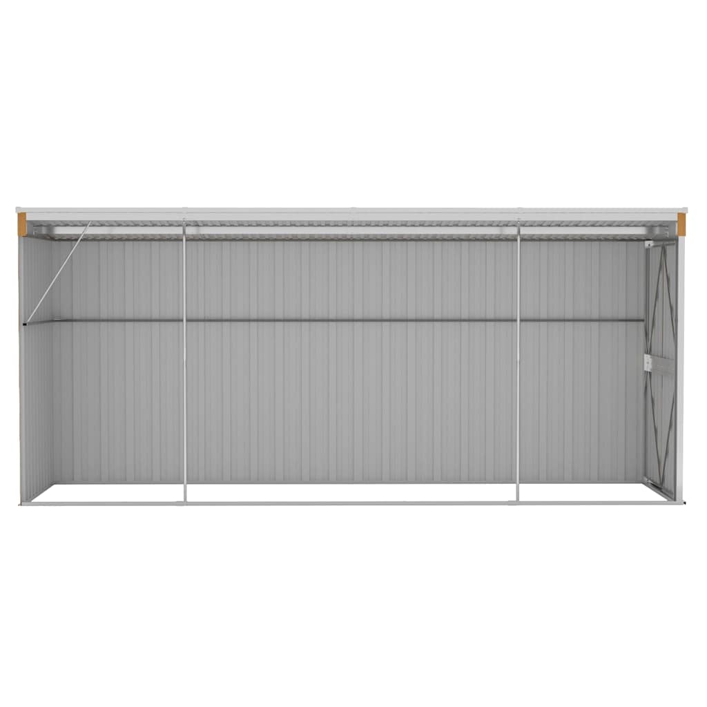 Casetta da giardino a muro marrone 118x382x178 cm in acciaio zincato | homemem39