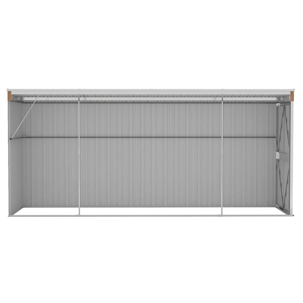 Capanno Giardino a Parete Marrone 118x382x178cm Acciaio Zincato - homemem39