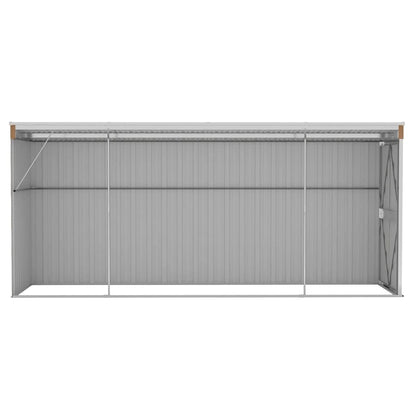 Capanno Giardino a Parete Marrone 118x382x178cm Acciaio Zincato - homemem39