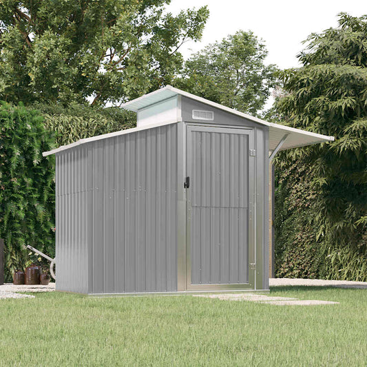 Capanno da Giardino Grigio 270x130x208,5 cm Acciaio Zincato | homemem39
