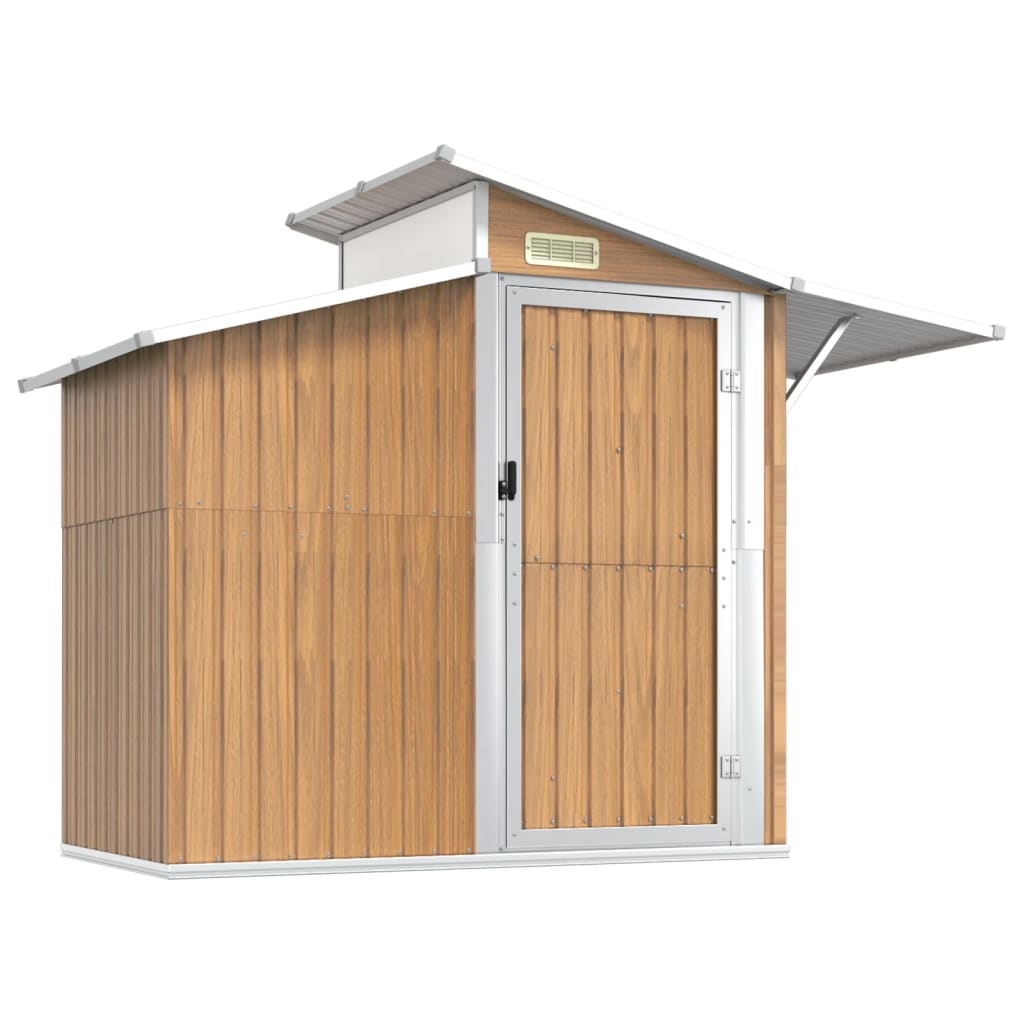Capanno da Giardino Marrone 270x130x208,5 cm Acciaio Zincato - homemem39