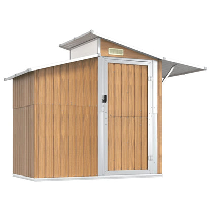 Capanno da Giardino Marrone 270x130x208,5 cm Acciaio Zincato - homemem39