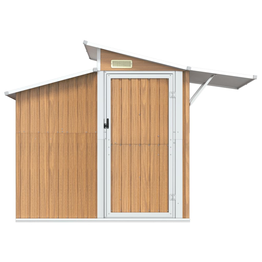 Capanno da Giardino Marrone 270x130x208,5 cm Acciaio Zincato - homemem39