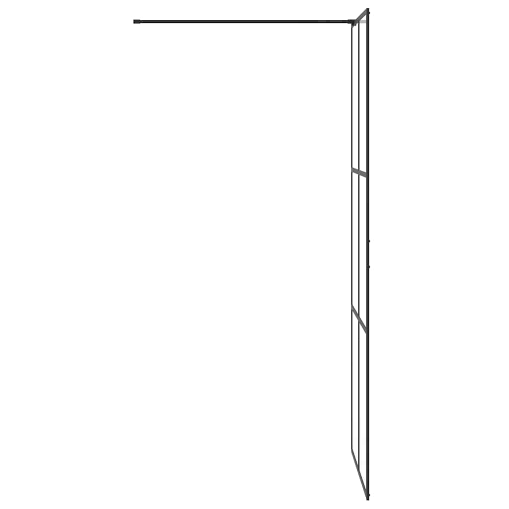 Parete Doccia Walk-in in Vetro Trasparente ESG Nera 80x195 cm - homemem39