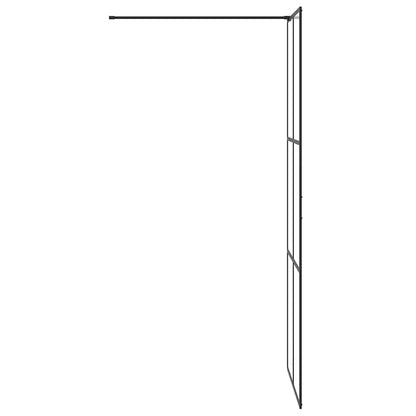 Parete Doccia Walk-in in Vetro Trasparente ESG Nera 80x195 cm - homemem39