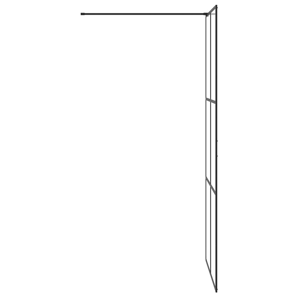 Parete per Doccia Walk-in Vetro Trasparente ESG 90x195 cm Nera | homemem39