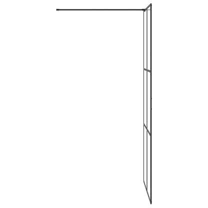 Parete per Doccia Walk-in Vetro Trasparente ESG 90x195 cm Nera | homemem39