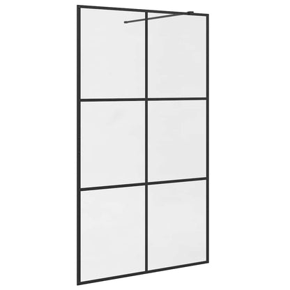 Parete per Doccia Walk-in Vetro Trasparente ESG 115x195cm Nera | homemem39