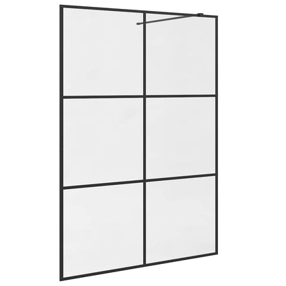 Parete per Doccia Walk-in Vetro Trasparente ESG 140x195cm Nera | homemem39