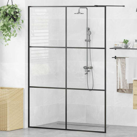 Parete per Doccia Walk-in Vetro Trasparente ESG 140x195cm Nera - homemem39