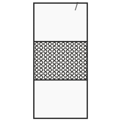 Parete per Doccia Walk-in Vetro Trasparente ESG 80x195 cm Nera - homemem39