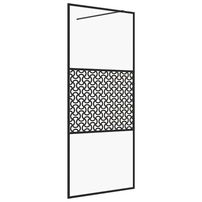 Parete per Doccia Walk-in Vetro Trasparente ESG 100x195cm Nera | homemem39