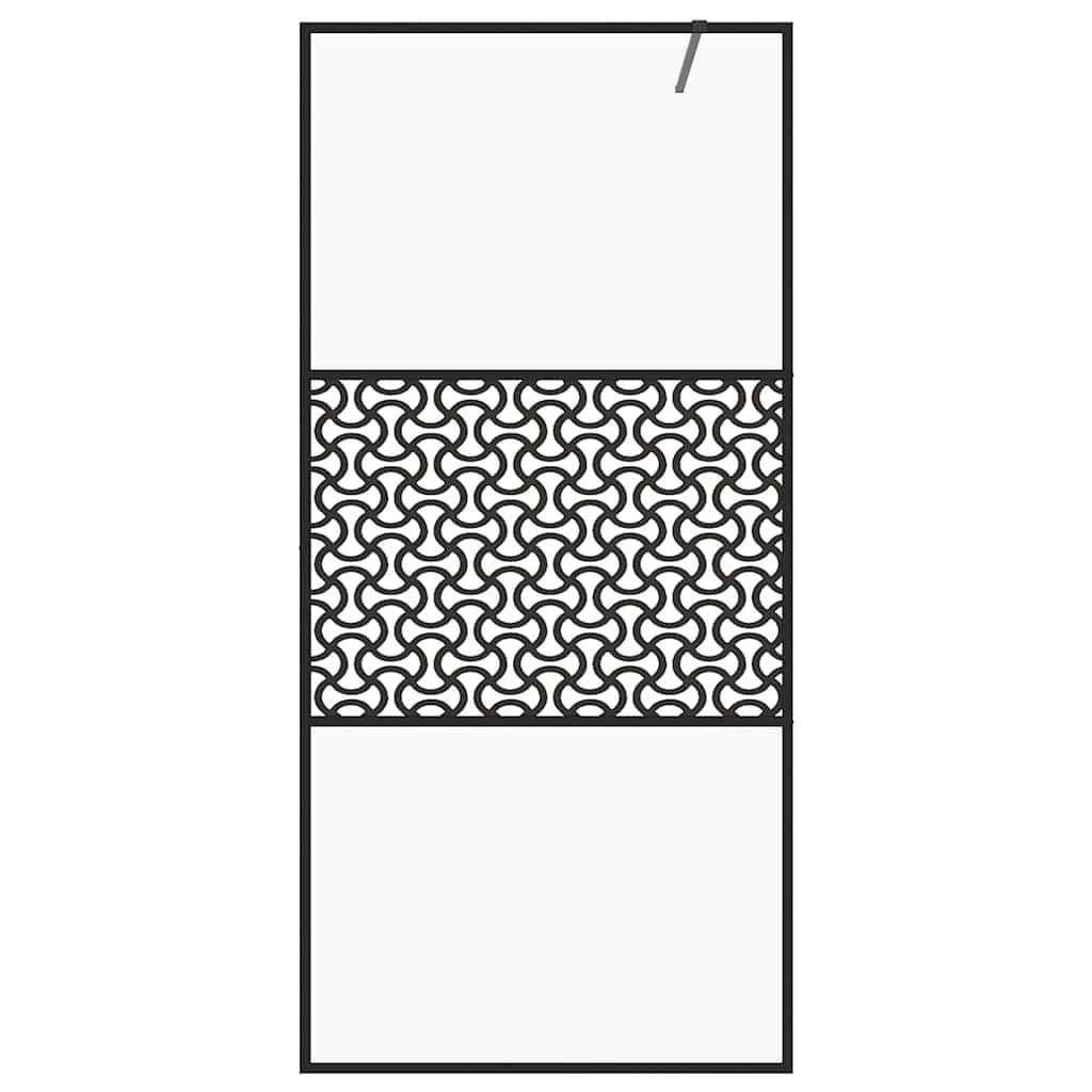 Parete per Doccia Walk-in Vetro Trasparente ESG 100x195cm Nera | homemem39