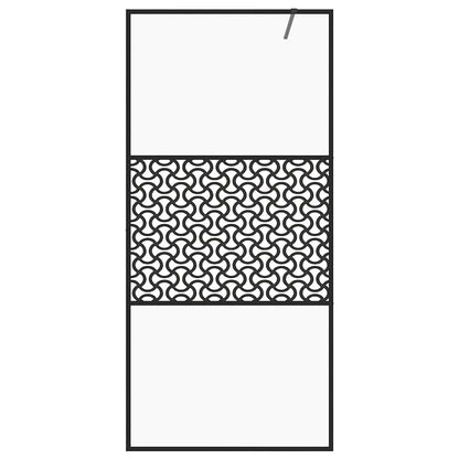 Parete per Doccia Walk-in Vetro Trasparente ESG 100x195cm Nera | homemem39