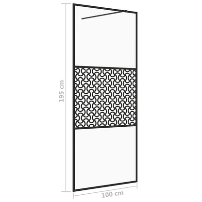 Parete per Doccia Walk-in Vetro Trasparente ESG 100x195cm Nera | homemem39