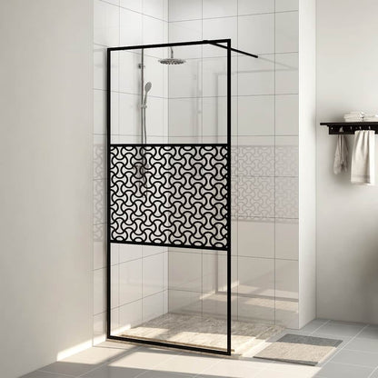 Parete per Doccia Walk-in Vetro Trasparente ESG 100x195cm Nera | homemem39
