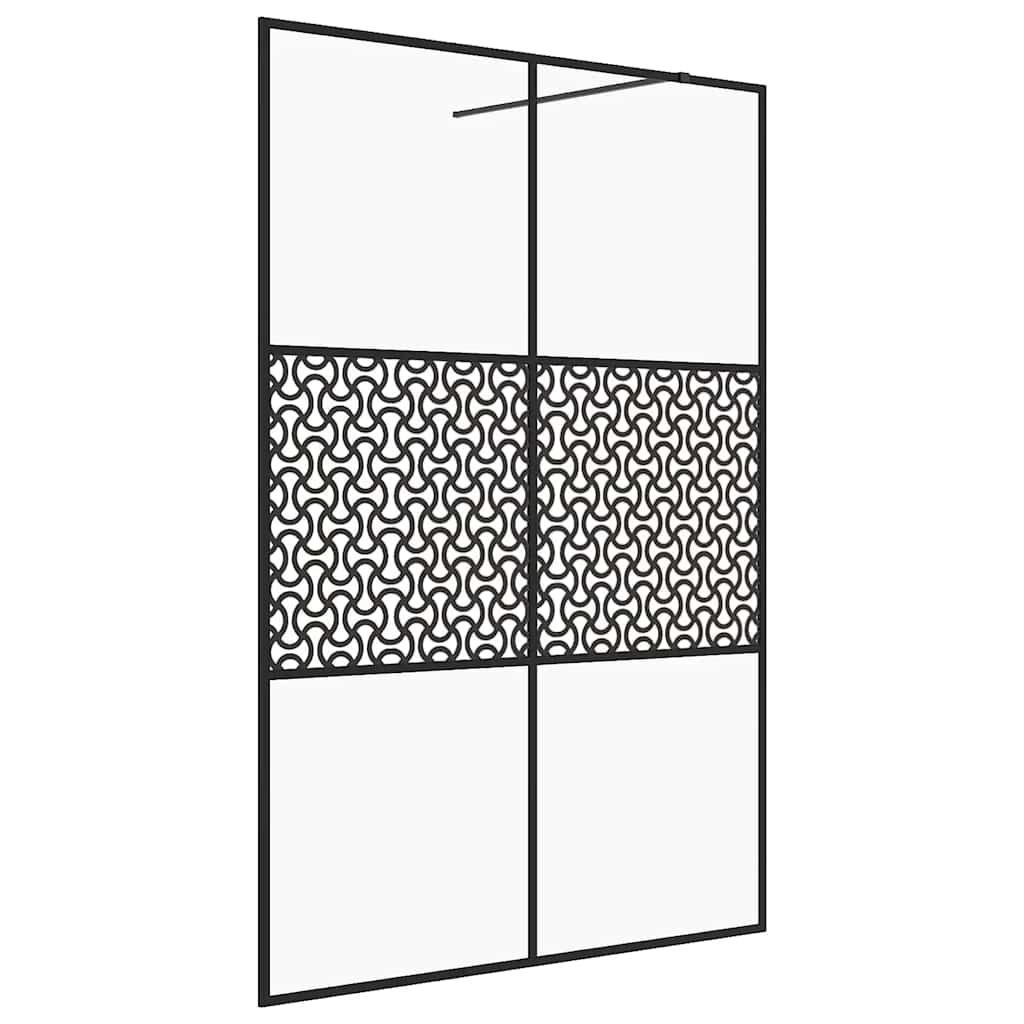 Parete per Doccia Walk-in Vetro Trasparente ESG 140x195cm Nera